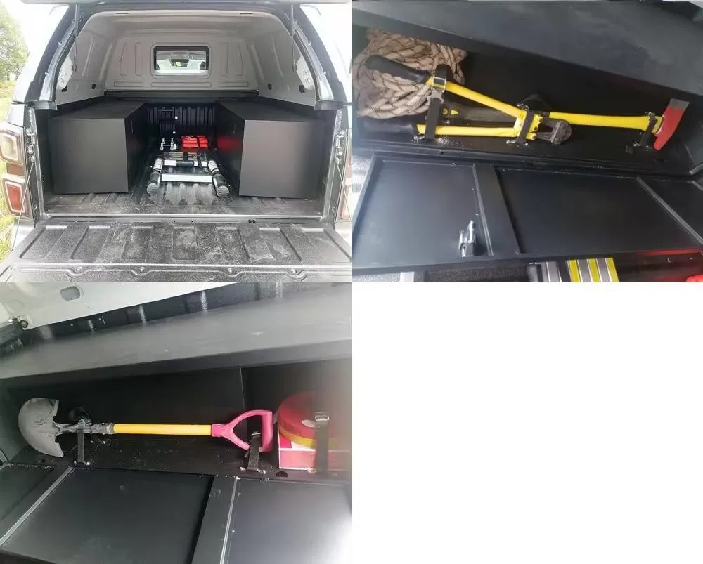 Xe bán tải Isuzu D-MAX đã được sửa đổi với mái che chống nước có thể tháo rời để lưu trữ hàng hóa an toàn
